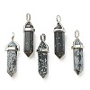 Natural Snowflake Obsidian Pointed Pendants G-M378-01P-A09-1