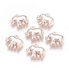 Cadmium Free & Nickel Free & Lead Free Alloy Elephant Pendants PALLOY-E391-28RG-NR-2