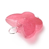 Frosted Two Tone Spray Painted Transparent Acrylic Pendants PALLOY-JF01810-01-4