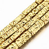 Electroplated Natural Lava Rock Beads Strands G-T114-63G-1