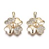 Brass Micro Pave Clear Cubic Zirconia Pendants KK-T056-48G-NF-1