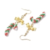Christmas Theme Glass Seed Beaded Dangle Earrings for Women EJEW-MZ00215-4