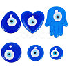 12Pcs 6 Style Handmade Lampwork Evil Eye Pendants LAMP-SC0001-18-1