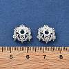 Brass Micro Pave Clear Cubic Zirconia Bead Caps KK-R216-03S-02-2