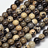 Round Natural Dendritic Jasper Beads Strands G-I176-07-8mm-1