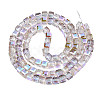 Electroplate Transparent Glass Beads Strands EGLA-N002-28-C01-2