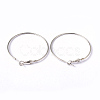 Platinum Color Brass Hoop Earrings X-EC108-3NF-1