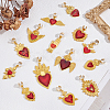 14Pcs Alloy Enamel Stethoscope Pendant Decorations HJEW-ME00156-5