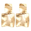 304 Stainless Steel Square Dangle Stud Earrings EJEW-K268-79A-G-4