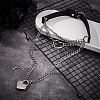 1Pc Aluminum Heart Lock Key Pendant PU Leather Choker Necklaces for Women NJEW-UN0001-69-4