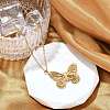 Butterfly 304 Stainless Steel Pendant Necklaces NJEW-L157-06G-1