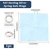 1Pc 925 Sterling Silver Spring Gate Rings STER-BBC0008-71-2