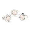 Natural Rose Quartz Adjustable Rings RJEW-P043-01P-22-1