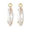 Brass Pave Clear Cubic Zirconia Pendants CU-CBAD360-09G-03-1