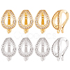 8Pcs 2 Colors Brass Micro Pave Clear Cubic Zirconia Twister Clasp FIND-BC0004-03-1