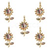 Brass Micro Pave Cubic Zirconia Pendants ZIRC-SZ0003-47-1