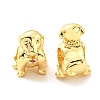 Rack Plating Brass Micro Pave Cubic Zirconia European Beads KK-M247-04G-1