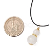 Natural Selenite Gourd Pendant Necklaces NJEW-JN05246-03-3