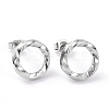 Non-Tarnish 304 Stainless Steel Wave Ring Stud Earrings for Women Hand Polished EJEW-G298-10P-1