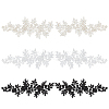 3 Pairs 3 Style Rose Pattern Polyester Computerized Embroidered Appliques DIY-FG0003-96-1