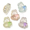 UV Plating Rainbow Iridescent Acrylic Enamel Beads X-OACR-G012-07-1