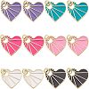 12Pcs 6 Colors Rack Plating Brass Enamel Pendants KK-FH0004-09-1