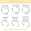30Pcs 3 Styles Adjustable 304 Stainless Steel Finger Rings Components STAS-BBC0007-95P-2