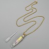Electroplate Natural Quartz Crystal Perfume Bottle Pendant Necklaces NJEW-I239-01G-3