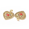 Brass Cubic Zirconia Pendants ZIRC-I062-28A-G-3