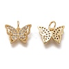 Brass Micro Pave Clear Cubic Zirconia Charms ZIRC-B002-47G-2