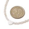 Glass Beads with Shell Heart  Necklaces NJEW-JN04681-03-3