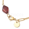 Natural Amber Beads Link Bracelets BJEW-JB13495-5