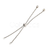 Non-Tarnish Adjustable 304 Stainless Steel Box Chain Slider Bracelet Making MAK-L038-001P-04-1