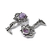 Angel Brass Natural Lepidolite Pendants KK-D361-02AS-15-2