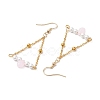 Triangle Iron Chain and Glass Dangle Earrings EJEW-JE05963-01-4