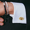 1 Pair Brass Cufflinks BUTT-LP0002-04G-3