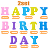 Non-Woven Fabric Cloth Happy Birthday Word Garlands AJEW-WH0398-007-2