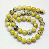 Natural Yellow Turquoise(Jasper) Beads Strands X-GSR6mmC007-2