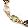 Colorful Glass Link Chain Bracelets BJEW-B075-06-2