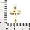 Brass Micro Pave Clear Cubic Zirconia Religion Cross Connector Charms KK-Z100-22G-04-3