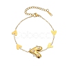 304 Stainless Steel & Plastic Pearl Link Bracelets WGC0E81-01-3