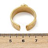 316 Stainless Steel with Natural Mixed Gemstone Cuff Rings RJEW-Z098-01G-15-5