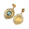 304 Stainless Steel & Natural Paua Shell Dangle Earrings for Women EJEW-JE07212-4
