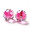 Two Tone UV Plating Rainbow Iridescent Acrylic Beads TACR-D010-03A-03-3