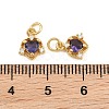 Brass Micro Pave Cubic Zirconia Charms KK-Q085-09G-02-3