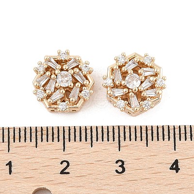 Rack Plating Brass Micro Pave Cubic Zirconia Beads KK-F879-06G-1