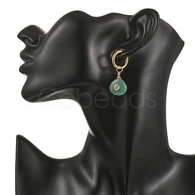 Stainless Steel with Natural & Synthetic Mixed Gemstone Dangle Earrings EJEW-JE07521-1