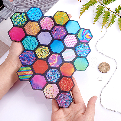 Polymethyl Methacrylate Honeycomb Pendant HJEW-WH0048-03S-1