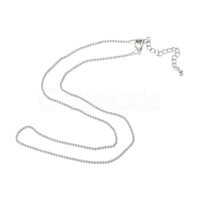Brass Ball Chain Necklaces NJEW-K123-02P-1