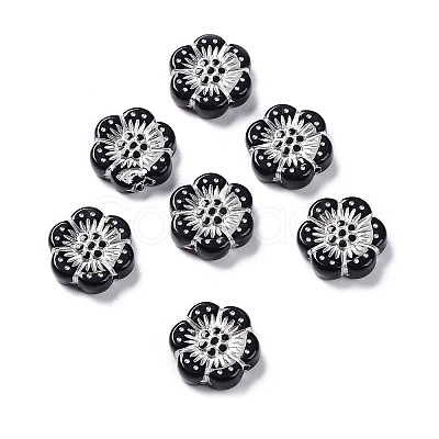 Black Opaque Acrylic Beads OACR-G016-32B-1